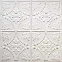 white glue up decorative-faux-tin-ceiling