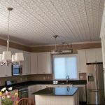 Pattern #209 in white - easily installed in a kitchen. DIY glue up faux tin ceiling tiles