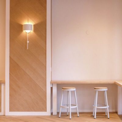 This is at Pourt in NYC - 331 Maple Veneer maple veneer tambour