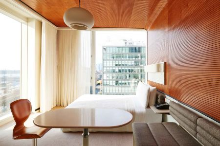 tambour wall panels and ceiling