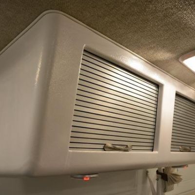 our 233 tambour in an Airstream trailer! brushed aluminum airstream tambour cabinet