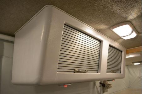 our 233 tambour in an Airstream trailer! brushed aluminum airstream tambour cabinet